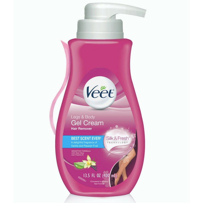 Veet Gel Hair Remover Cream, Sensitive Formula, 13.5 oz (Pack of 4) Veet