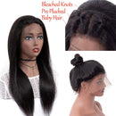 13x4 Lace Front Wigs Human Hair Straight Frontal Glueless Wig Pre Plucked for Black Women BLY 150% Density Brazilian Virgin Hair 18 Inch Natural Color BLY