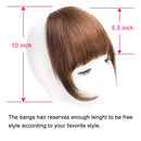 GongXiu Clip in Bangs Real Human Hair Extensions Bangs Light Brown Hair Clip in Fringe Straight Flat Bangs with Temples for Women Sué Exquisite