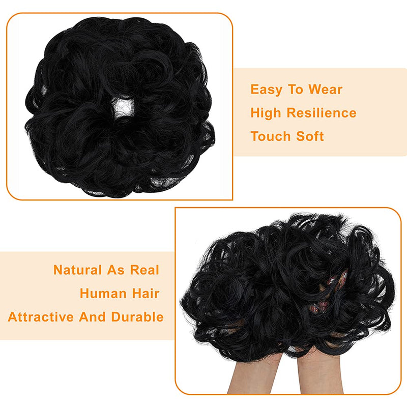Messy Bun Hair Piece for Women Thick Updo Scrunchies Hair Extension Ponytail Hair Accessories Platinum Blonde OMGREAT