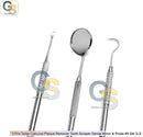 3 PCS TARTAR CALCULUS PLAQUE REMOVER TOOTH SCRAPER DENTAL MIRROR & PROBE