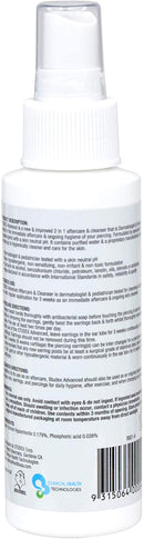 Studex Advanced Piercing Aftercare & Cleanser 3.4oz | Hypochlorous Acid Solution for Pierced Ears | Gentle Aftercare for Sensitive Skin | First Earring Cleaner | Essential Piercing Health Studex