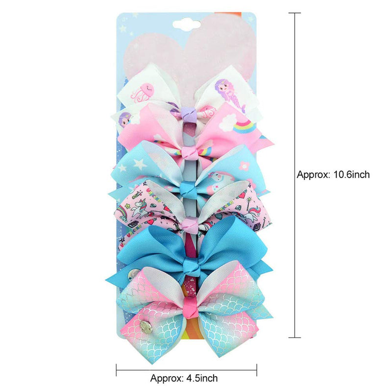 6 Pieces/Set 5 Inches Baby Girl Hair Clips Hair Bows Barrettes Linen Bows Alligator Clip Hair Accessories for Little Girls Toddler Gifts (STYLE-8) TAYESHA