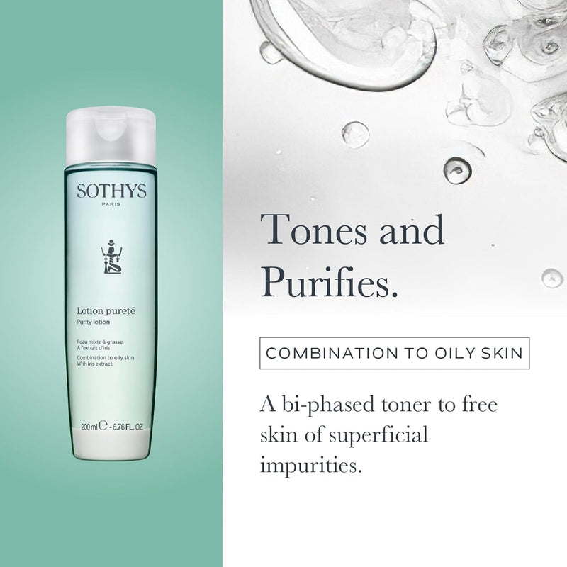 SOTHYS Purity Lotion | Bi-Phased Oil Lotion Cleanser, Acne Reducing Moisturizer |Toner for Combination to Oily Skin Infinity Warehouse