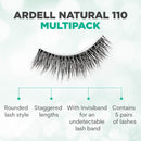 Ardell False Eyelashes Natural 110 Black, 1 pack (5 pairs per pack) Ardell
