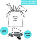 Hair Dryer Bag - Storage Organizer for Styling Tools - with Internal Compartment and Drawstring (15" x 12") - Ideal for Use at Home, Traveling, Guest Rooms, Airbnb's and Hotels EMIKO Store