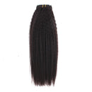 Sassina Kinkys Straight Clip in Hair Extensions Human Hair Double Wefts Unprocessed Virgin Hair Full Head Thick 7 Pieces with 17 Clips 120 Grams 14 inch Sassina Store