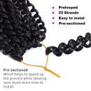 7 Pack 12 Inch Passion Twist Hair Water Wave Synthetic Crochet Braids for Short Passion Twist Braiding Hair Goddess Locs Bohemian Curl Hair Extensions (7Packs, 12Inch, 1B