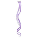 SWACC 12 Pcs Curly Wavy One Color Party Highlights Clip on in Hair Extensions Colored Hair Streak Synthetic Hairpieces (Lilac Purple) SWACC Store