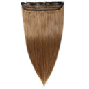 Clip in Hair Extensions 100% Human Hair 8 Inch Short Thin Clip on Human Hairpieces Standard Weft One Piece 5 Clips 40g Soft Silky Straight Hair for Women