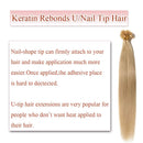U Tip Pre Bonded 100% Remy Human Hair Extensions 100 Strands Per Package Nail Tip Italian Keratin Fushion Hairpiece Long Straight Silky For Women