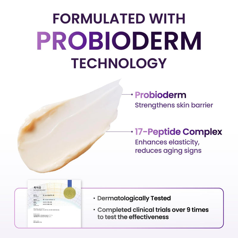 Probioderm 3D Lifting Cream 1.7 fl oz | Advanced Korean Anti-Aging Probiotics Facial Night Cream Moisturizer with 17-Peptide Complex & Patented Probioderm for Wrinkles on Face and Neck Infinity Warehouse