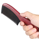 Onedor Handmade 100% Natural Red Sandalwood With Buffalo Horn Fine Tooth Hair Combs - Anti-Static Sandalwood Scent Natural Hair Detangler Wooden (Red Buffalo Horn Fine Tooth) Onedor