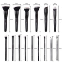 Zoreya Makeup Brushes 15Pcs Makeup Brush Set Premium Synthetic Kabuki Brush Cosmetics Foundation Concealers Powder Blush Blending Face Eye Shadows Black Brush Sets ZOREYA