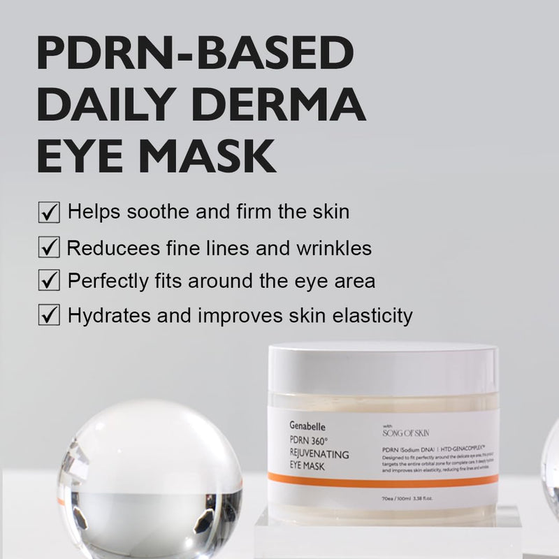 Genabelle PDRN 360° Rejuvenating Eye Mask – Full Eye Area Care for Hydration, Firming & Elasticity with PDRN & Peptides – Targets Dark Circles, Puffiness & Fine Lines – 3.38 fl oz. Infinity Warehouse
