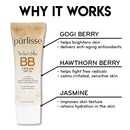 purlisse Perfect Glow BB Cream SPF 30: Clean & Cruelty-Free, Medium Flawless Coverage, Hydrates with Jasmine | Medium 1.4oz pūrlisse