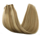 GOO GOO Hair Extensions Wire Hair Light Blonde Highlighted Golden Blonde 18 Inch 80g Remy Human Hair Extensions Balayage Wire Hair Extensions Invisible Hairpiece GOO GOO