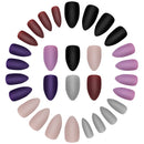 6 Packs (144 Pcs) Matte Press on Nails Medium Length Solid Color Ballerina Professional False Gel Nail Art Acrylic Fake Nails Tips Kit with Adhesive Tabs for Women Girls Short JUSTOTRY