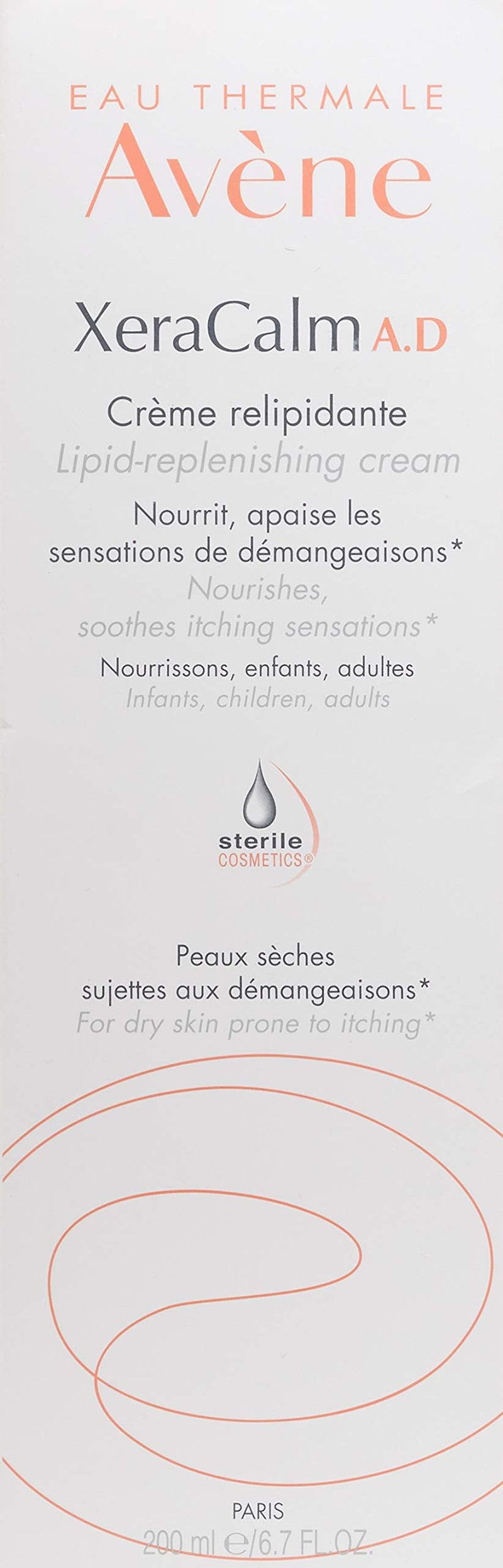 Eau Thermale Avene XeraCalm A.D Lipid-Replenishing Cream, Atopic Dermatitis, Eczema-Prone, No Preservatives, Fragrance-Free, 6.7 oz. Eau Thermale Avène