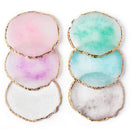 JASSINS Resin Nail Art Palette,Nail Art Painting Mixed Color Palette Gold Edge Nail Gel Color Makeup Display Board(Pink) JASSINS