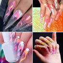 YESORNO Holographic Flame Nail Stickers 16PCS Fire Flame Nail Art Decals Stickers Nail Reflections Tape Adhesive Foils DIY Decoration YESORNO