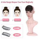 Hairro Clip in Full Bangs Extensions 100% Human Hair for Women One Piece Clip on Natural Black Hair Bangs Choppy Cutting Thick Fringe Hairpieces