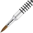 PANA USA 3D Kolinsky Nail Art Brush Silver Metal with Non-Slip Handle Acrylic Nail Art Brush Sculpture Brush (Size