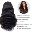 Body Wave Lace Front Wigs Human Hair Pre Plucked with Baby Hair Glueless 4x4 Lace Closure Wigs Human Hair for Black Women Natural Color 150 Density (18inch, Human Hair Wigs) Heng Fan