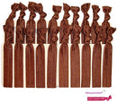 Hair Ties - No Crease Ponytail Holders BROWN (Available in Lots of Pack Quantities) Ouchless Elastic Styling Accessories Pony Tail Holder Ribbon Bands - By Kenz Laurenz (20 Pack) Kenz Laurenz