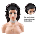 Sent Hair Extra Long Satin Hair Bonnet for Women Double Layer Night Sleeping Cap for Braids,Curly,Long Hair- Soft Elastic Band,Black(Color Fixed) sent hair