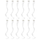 SWACC 12 Pcs Curly Wavy One Color Party Highlights Clip on in Hair Extensions Colored Hair Streak Synthetic Hairpieces (White) SWACC Store