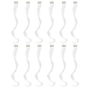 SWACC 12 Pcs Curly Wavy One Color Party Highlights Clip on in Hair Extensions Colored Hair Streak Synthetic Hairpieces (White) SWACC