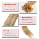 100 Strands Pre Bonded Remy Human Hair U Tip Hair Extensions Nail Tip Italian Keratin Fushion Hairpiece Long Straight Silky For Women