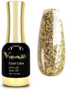 VENALISA Gel Nail Polish, 12ml Gold Glitter Color Soak Off UV LED Nail Gel Polish Nail Art Starter Manicure Salon DIY at Home, 0.43 OZ V VENALISA Store