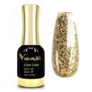 VENALISA Gel Nail Polish, 12ml Gold Glitter Color Soak Off UV LED Nail Gel Polish Nail Art Starter Manicure Salon DIY at Home, 0.43 OZ V VENALISA
