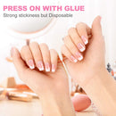 French Acrylic Nails - KASI 24pcs NAILS Salon French Short False Nails Press On Full Cover Nails with Simple Case KASI