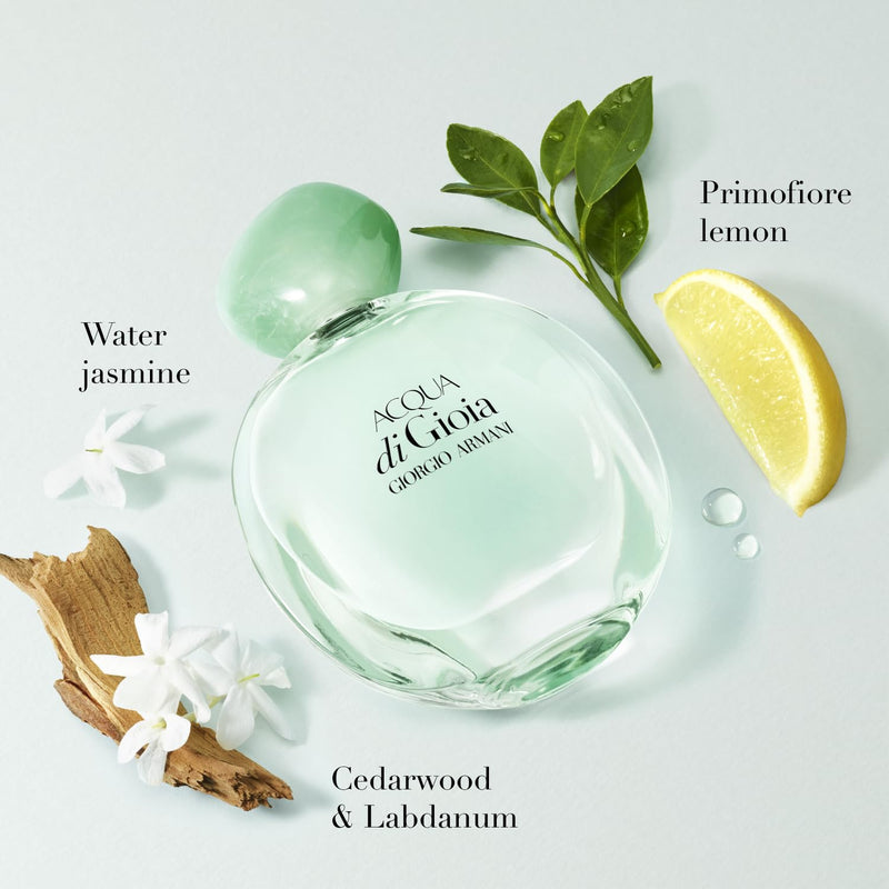 Armani Beauty - Acqua di Gioia - Eau de Parfum - Floral Fruity Fragance for Women - Primofiore Lemon, Water Jasmin, Cedarwood Notes Infinity Warehouse