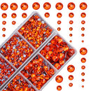 4000pcs Mixed Size Hot Fix Round Crystals Gems Glass Stones Hotfix Flat Back Rhinestones (Orange) MASSIVE BEADS