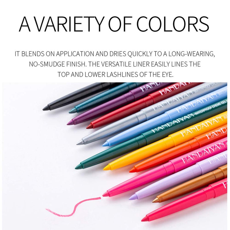 20PCS Colored Eyeliners, Matte Metallic Shimmer Eyeliner Set Long Lasting Waterproof Glitter Eyeliner Makeup Twist-up Liners, Pigmented Smudgeproof Colorful Eye Liner Pencils for Wedding Party Cosplay Aike Home