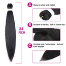 Pre Stretched Braiding Hair Refined Hair For Box Braids 8 Packs 24 Inch Black Crochet Braids Hair Hot Water Setting Knotless Braiding Hair Bundles Straight Braiding Hair Extension for Black Women(1B