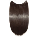 Miracle Translucent Invisible Wire Fish Line on Clip in Hair Extensions 20-24 Inch Straight Wavy Curly Synthetic Hairpieces 20 Inch Straight Dark Brown Benehair