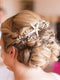 Yean Starfish Bride Wedding Hair Comb Sliver Crystal Beach Bridal Hair Piece Flower Hair Accessories for Women and Girls Yean