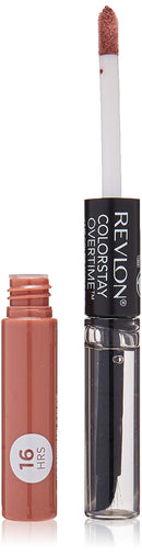 Revlon ColorStay Overtime Lipcolor, Dual Ended Longwearing Liquid Lipstick with Clear Lip Gloss, with Vitamin E in Nude, Unstobbale Nude (540), 0.07 oz REVLON