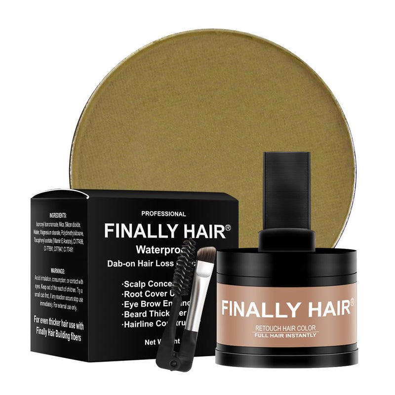 Finally Hair Waterproof Auburn Dab-on Hair Fibers & Hair Loss Concealer, Hairline Creator, Eye Brow Enhancer, and Beard Filler. Dab-on Hair Fiber Cream (Auburn)