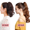 S-noilite Ponytail Extension Claw Clip Short Curly Wavy Thick Jaw Ponytails Pony Tail Hairpiece Clip in Hair Extensions Synthetic Fiber for Women 12 Inch Light Brown & Ash Blonde S-noilite