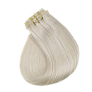 Full Shine Seamless Clip in Hair Extensions 20 Inch 8Pcs Clip in Human Hair Extensions 100 Gram Real Remy Hair Extensions with Clip Color 60 Platinum Blonde Human Hair Clip in Extensions Full Shine Store