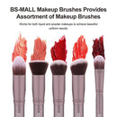 BS-MALL(TM) Makeup Brushes Premium 14 Pcs Synthetic Foundation Powder Concealers Eye Shadows Silver Black Makeup Brush Sets (Ypurple) BS-MALL Store