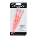 About Face Fuzz-Free Compact Facial Razors for Shaving & Exfoliating - Includes 3 Beauty Groomers - For Face, Lips & Eyebrows About Face