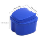 KISEER Denture Bath Case Cup Box Holder Storage Soak Container with Strainer Basket for Travel Cleaning (Blue) KISEER