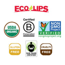 Eco Lips Bee Free Vegan Lip Balm Made Without Beeswax | Candelilla Wax, Organic Cocoa Butter & Coconut Oil Lip Care. Soothe & Moisturize Dry, Cracked and Chapped Lips - 100% Plastic-Free Plant Pod Packaging - Made in USA (Variety Pack) Eco Lips